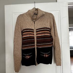 Vintage Knit Cardigan with Southwestern Pattern